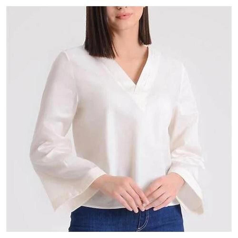 Harshman Zarina Cotton V-Neck Blouse Size M
